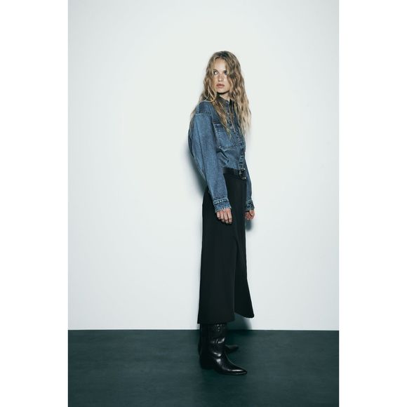 NWT Zara belted cape skirt black - Picture 5 of 7